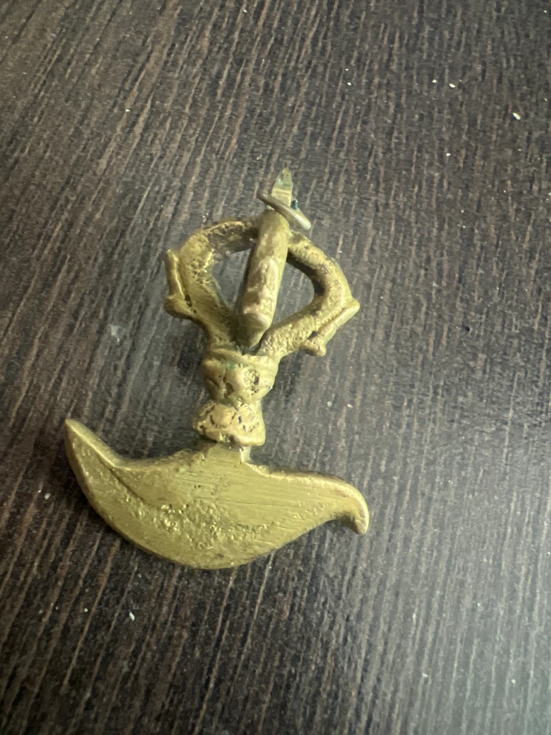 Vintage Brass Religious Pendant - photo 2
