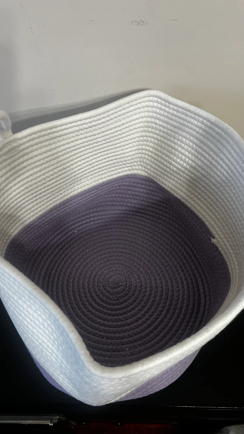 White and Purple Rope Storage Basket - photo 2