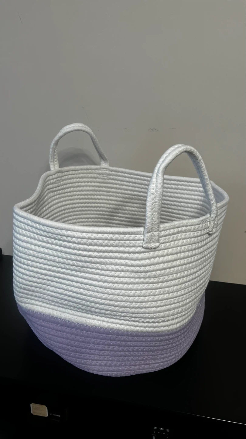 White and Purple Rope Storage Basket - photo 3