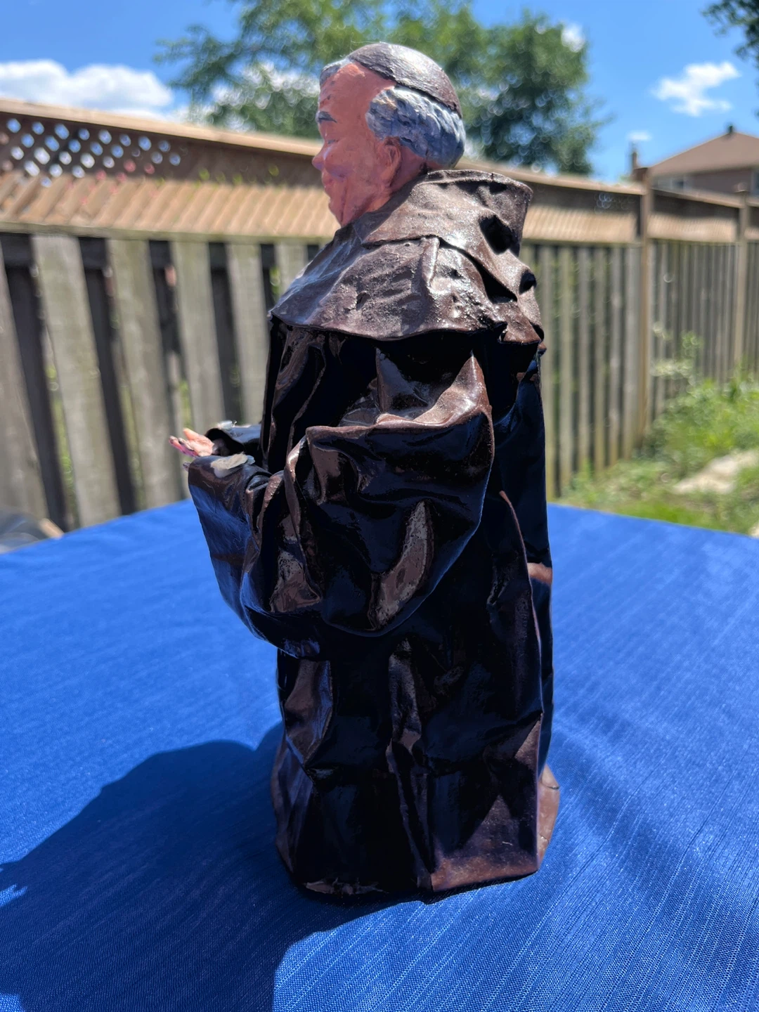 Vintage Jovial Monk Folk Art Figurine - Paper Mâché / Composite - photo 4