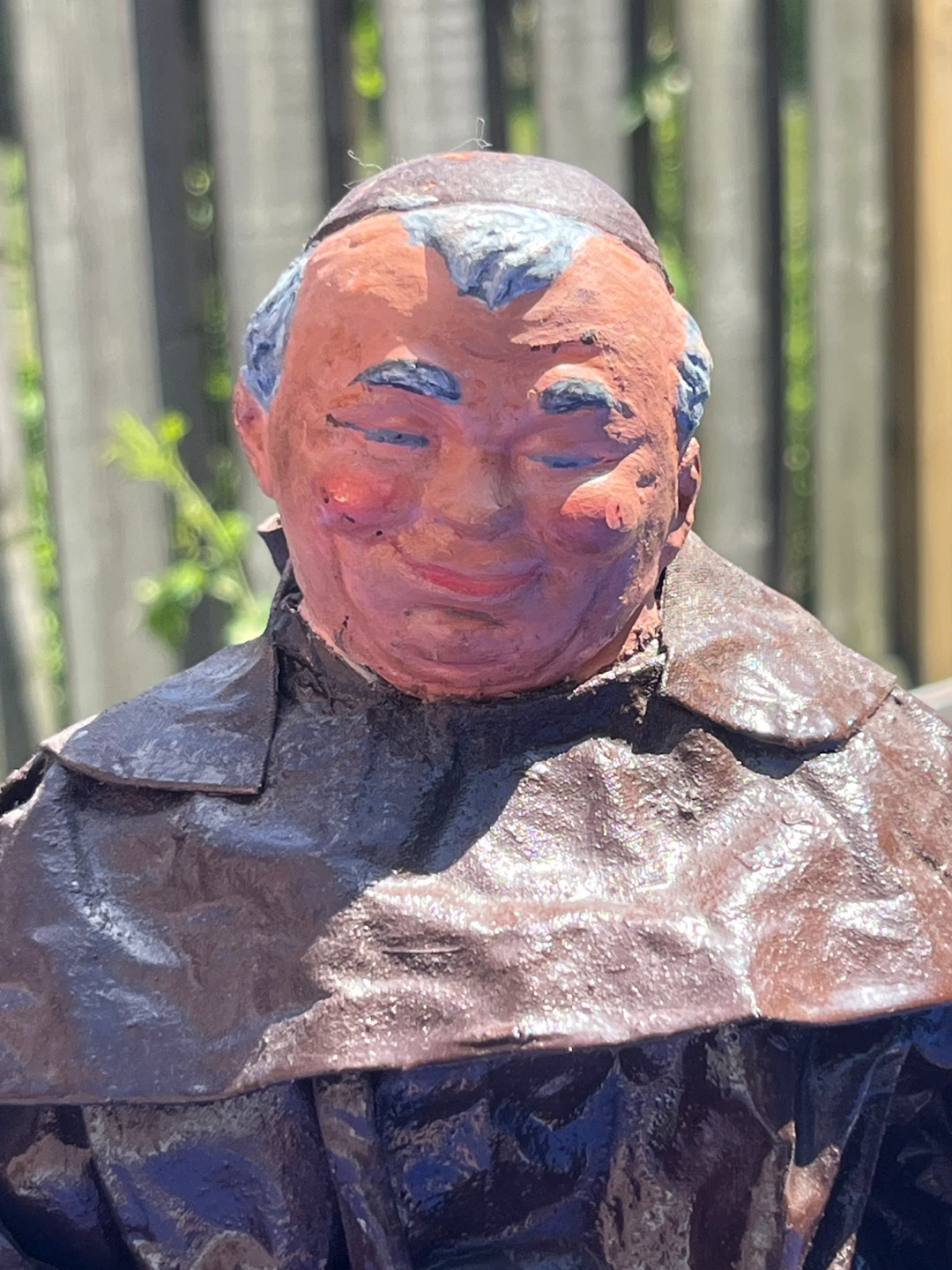 Vintage Jovial Monk Folk Art Figurine - Paper Mâché / Composite - photo 5
