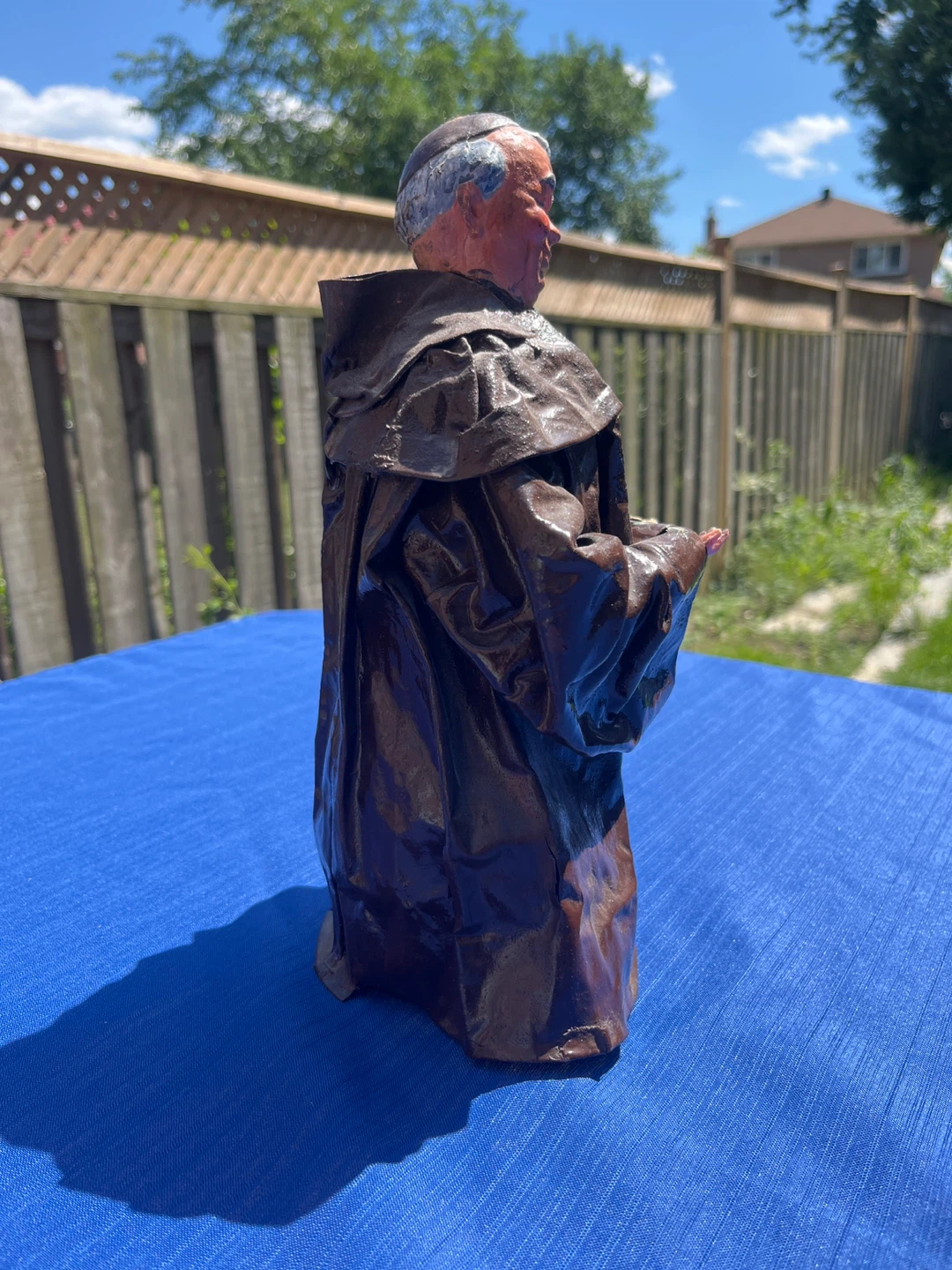 Vintage Jovial Monk Folk Art Figurine - Paper Mâché / Composite - photo 2
