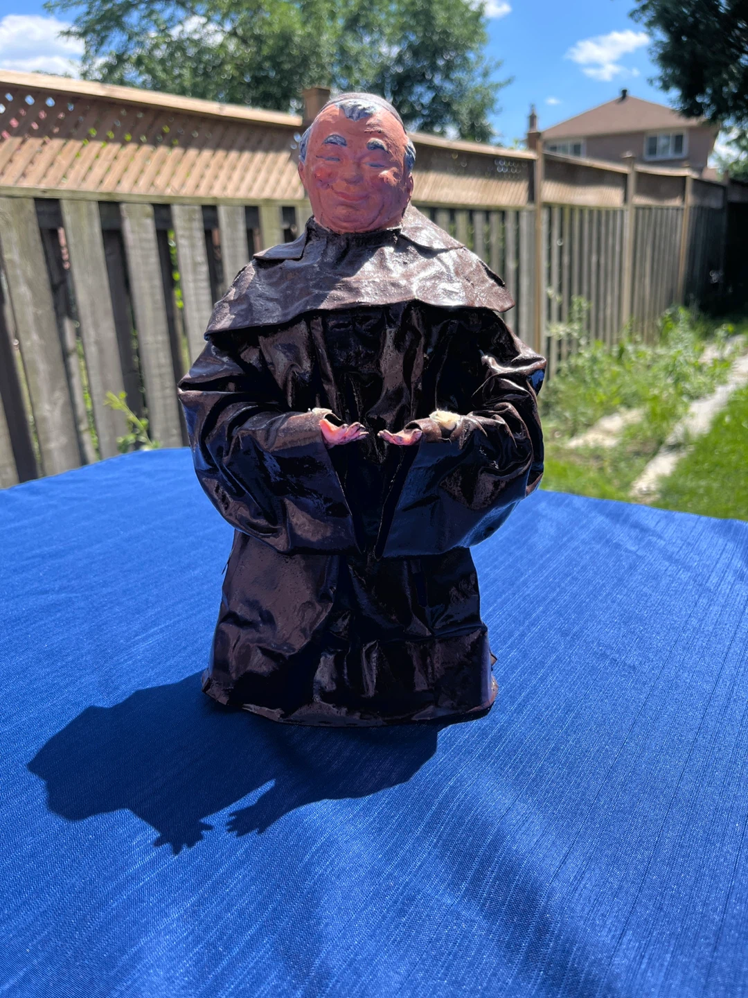Vintage Jovial Monk Folk Art Figurine - Paper Mâché / Composite
