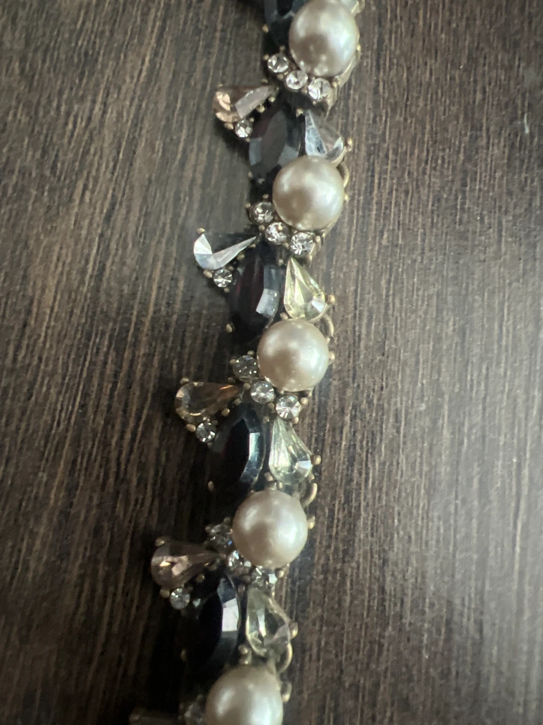 Statement Necklace with Pearls and Black Gems - photo 3