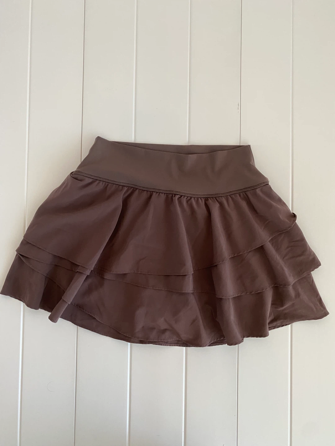 Aerie Offline Brown Ruffled Tennis skirt with shorts - photo 3