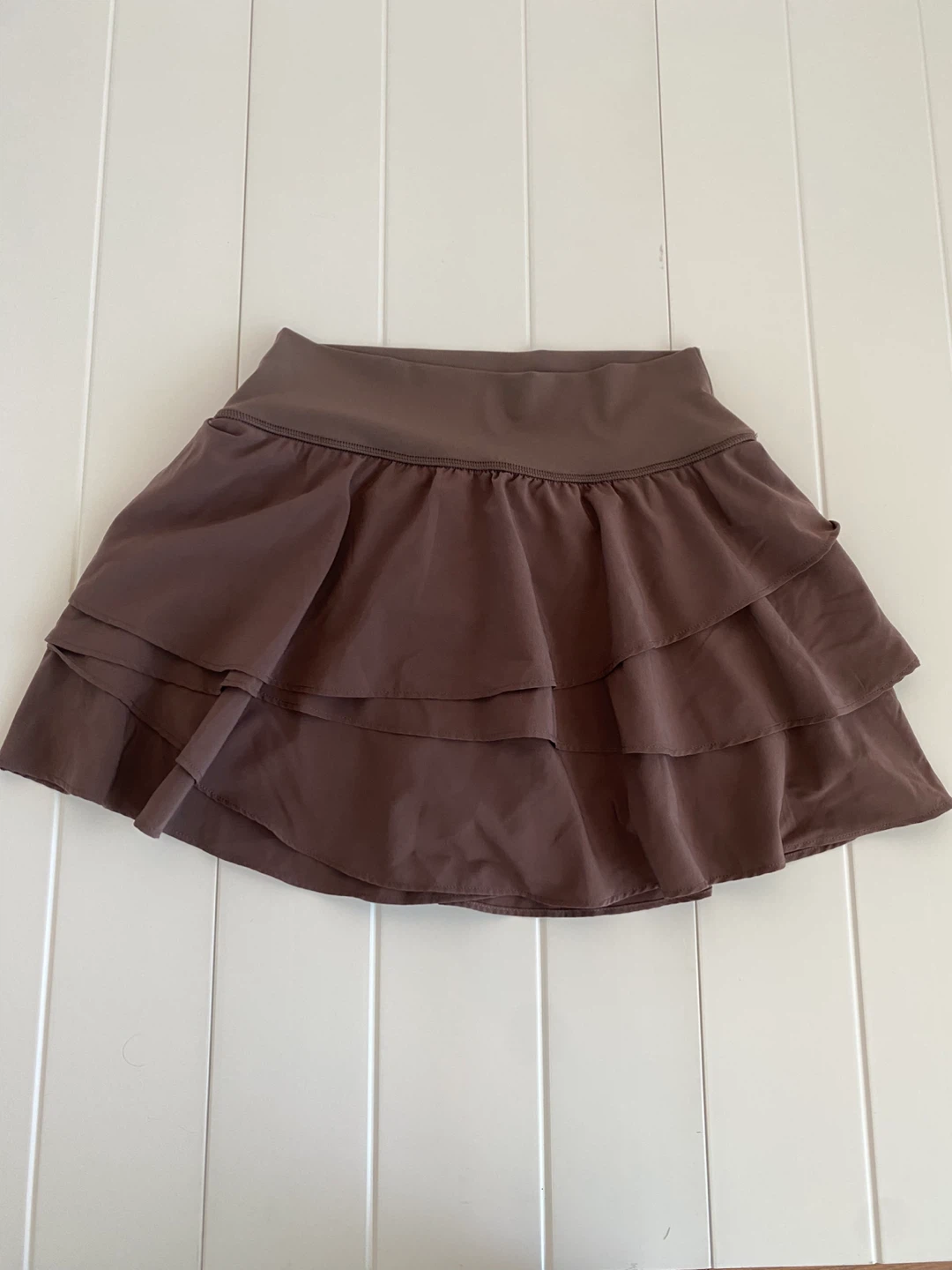 Aerie Offline Brown Ruffled Tennis skirt with shorts - photo 4
