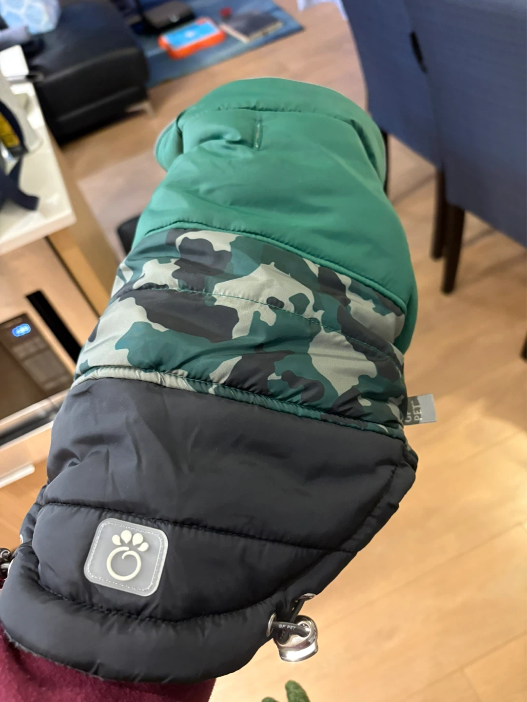 Green Camo Puffer Dog Jacket