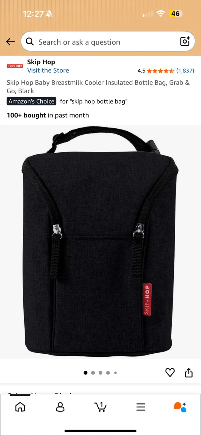 Skip Hop Baby Insulated Bottle Bag, Grab & Go, Black - photo 5