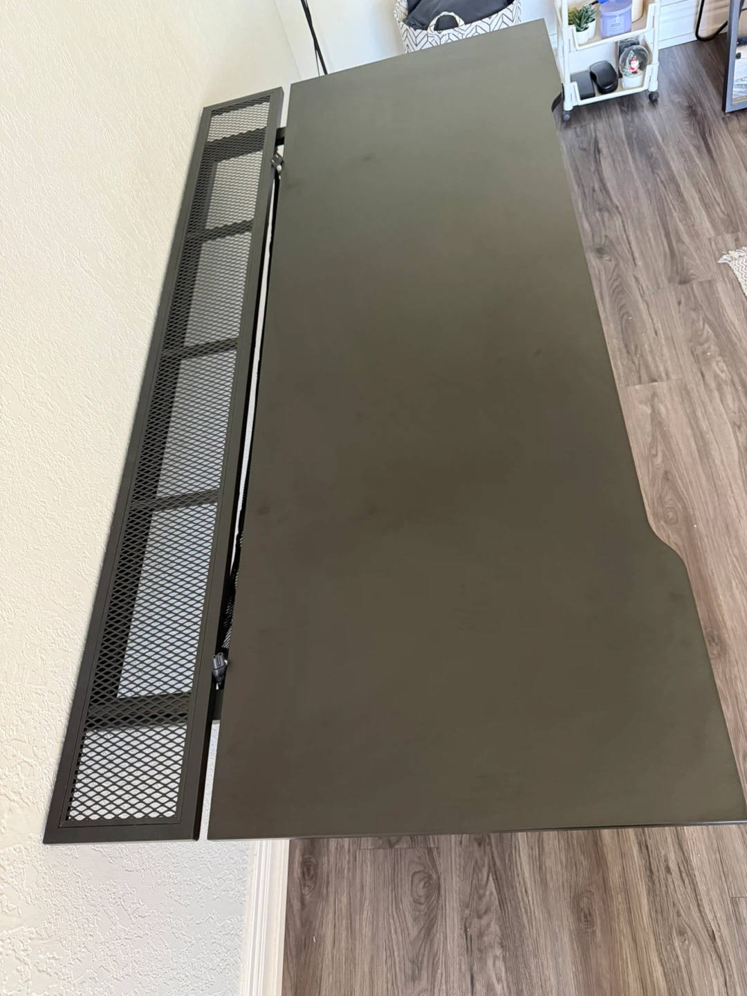 Black Gaming Desk with Mesh Storage - photo 2