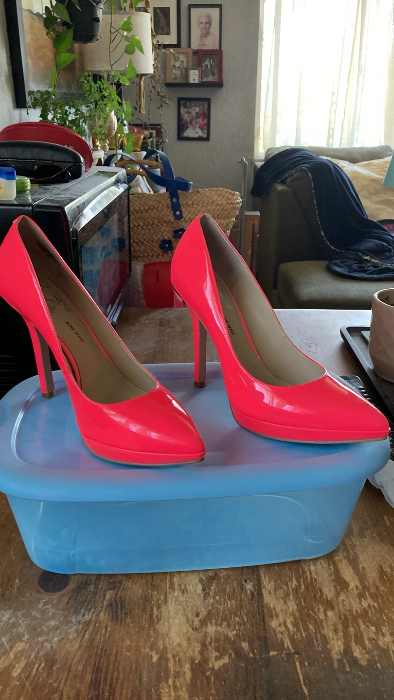 Nine West Women's Pink Patent Leather Heels
