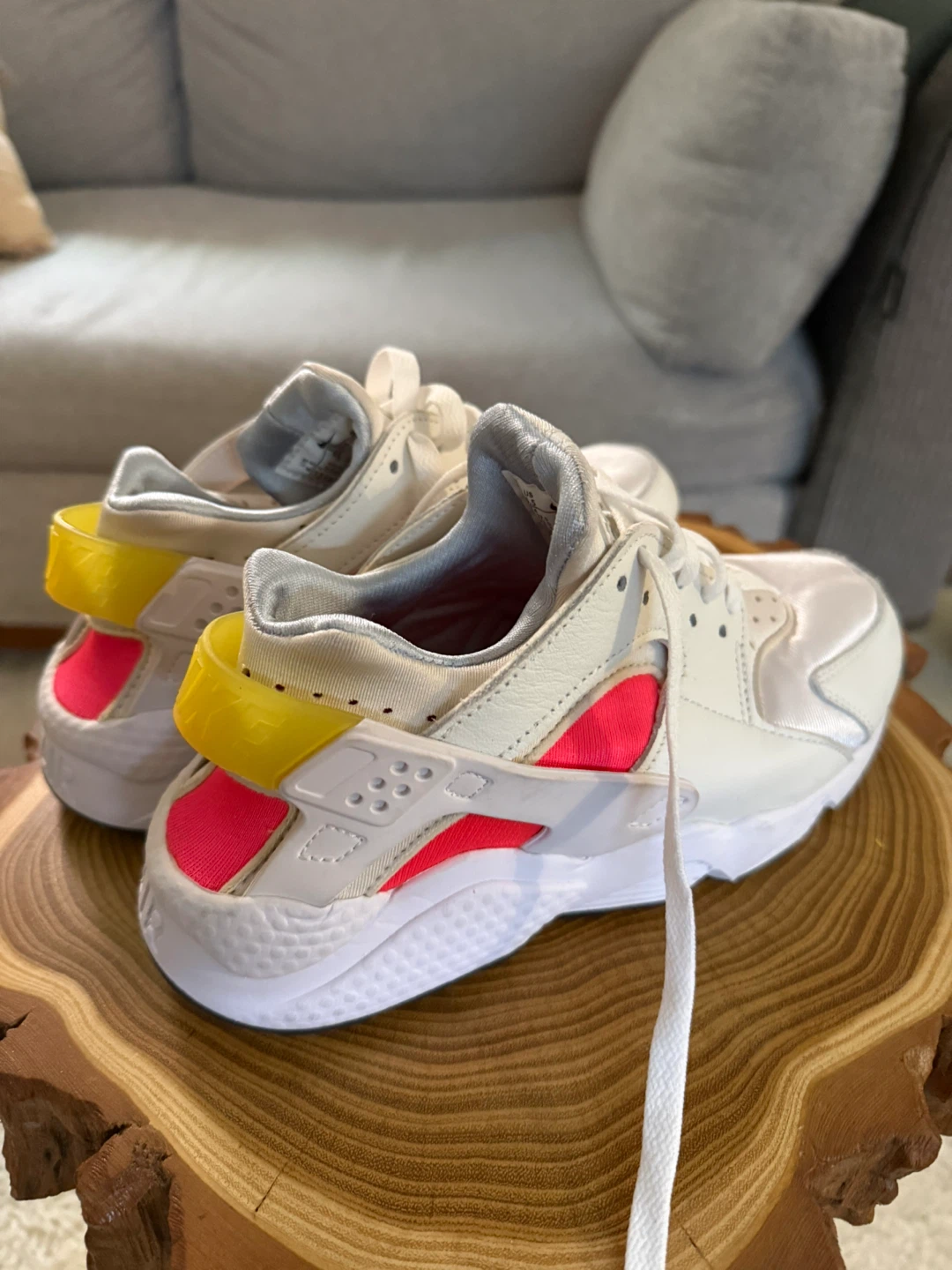 Nike Air Huarache White Pink Yellow Women's Shoes - photo 3