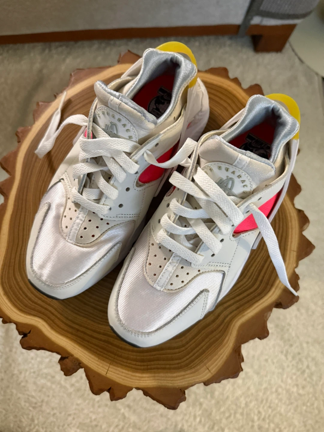 Nike Air Huarache White Pink Yellow Women's Shoes - photo 2