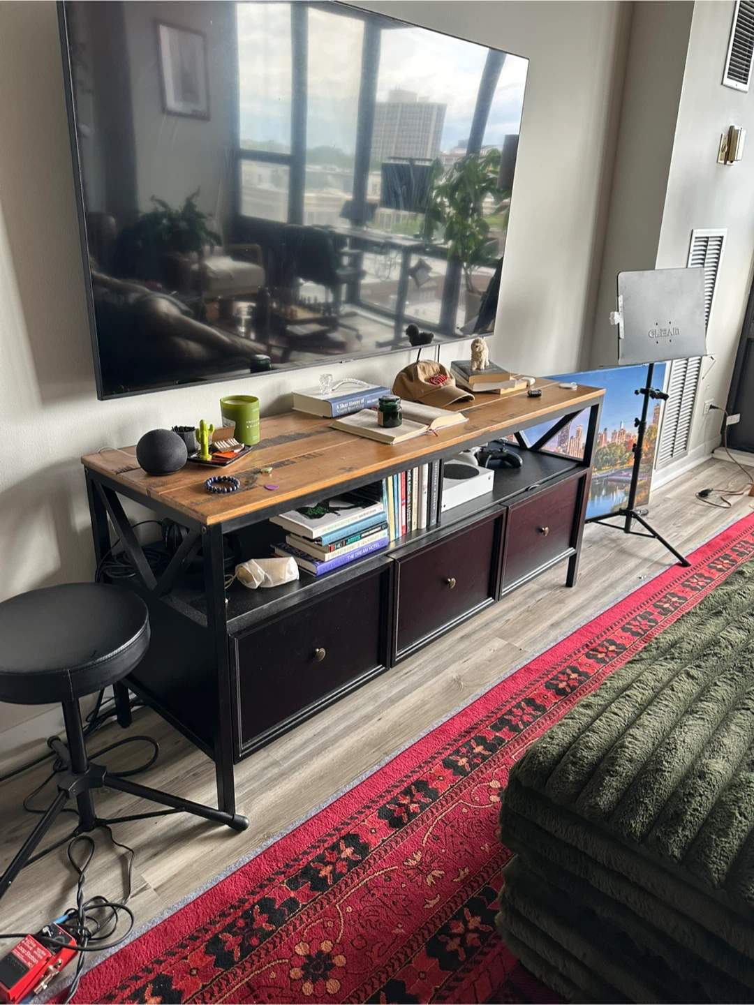 Media console with drawers