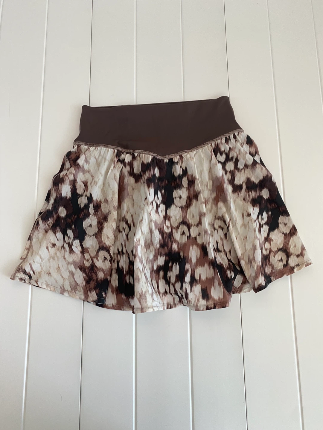 Aerie Offline Athletic Skirt with Built-in Shorts brown