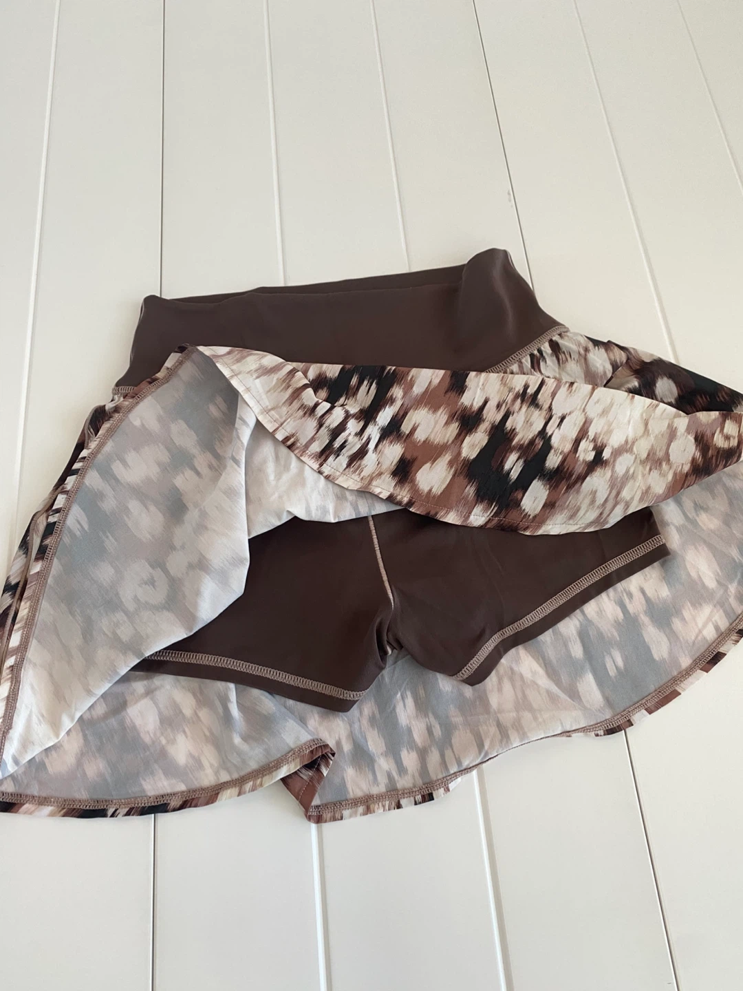 Aerie Offline Athletic Skirt with Built-in Shorts brown - photo 3