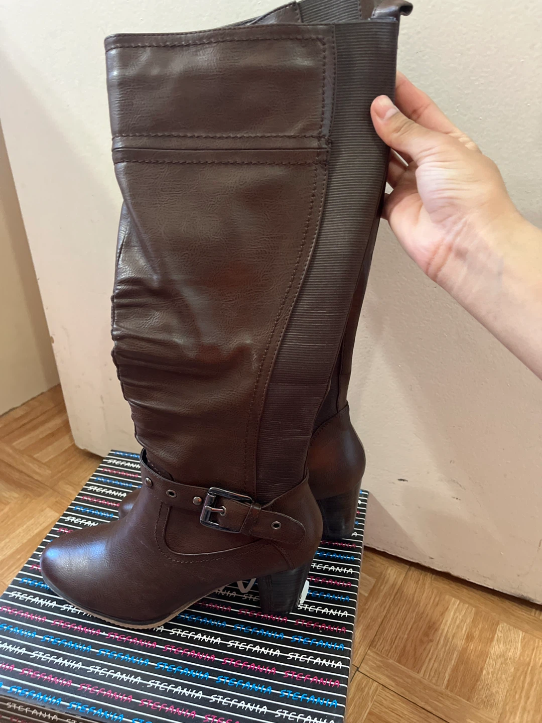Stefania Women's Brown Knee-High Boots Size 9