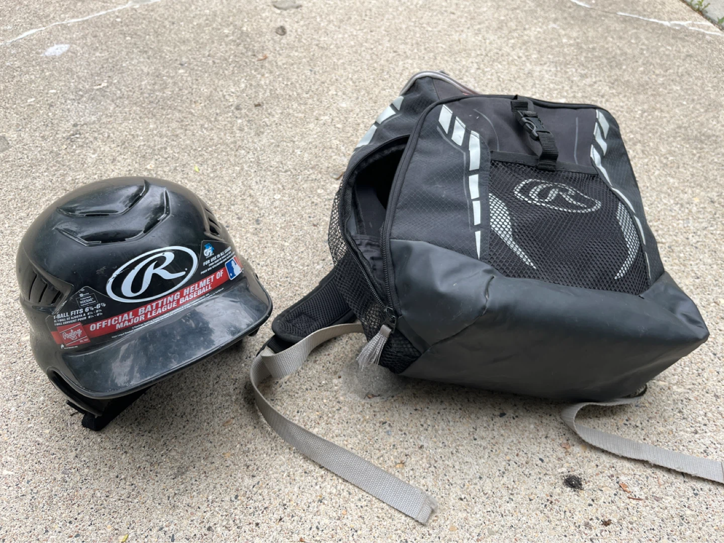 Rawlings Official Batting Helmet and Backpack