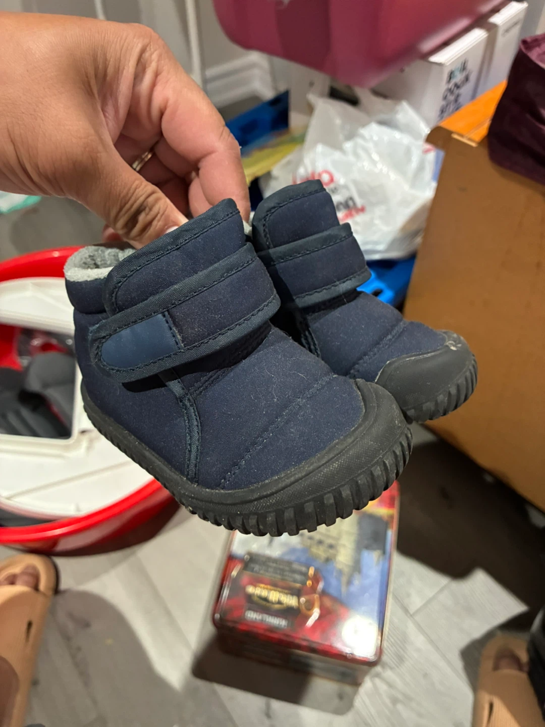 Kids Navy Winter Boots