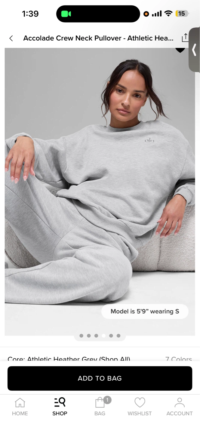 Alo Accolade Crew Neck Pullover - Athletic Heather Grey