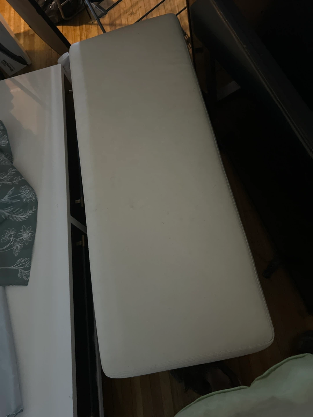 White Padded Ottoman/Bench