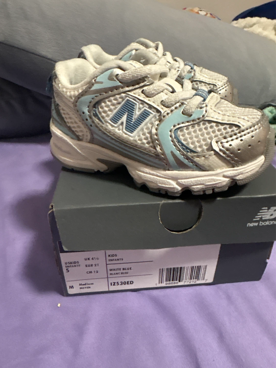 New Balance Kids 530 Shoes White Blue Size 5