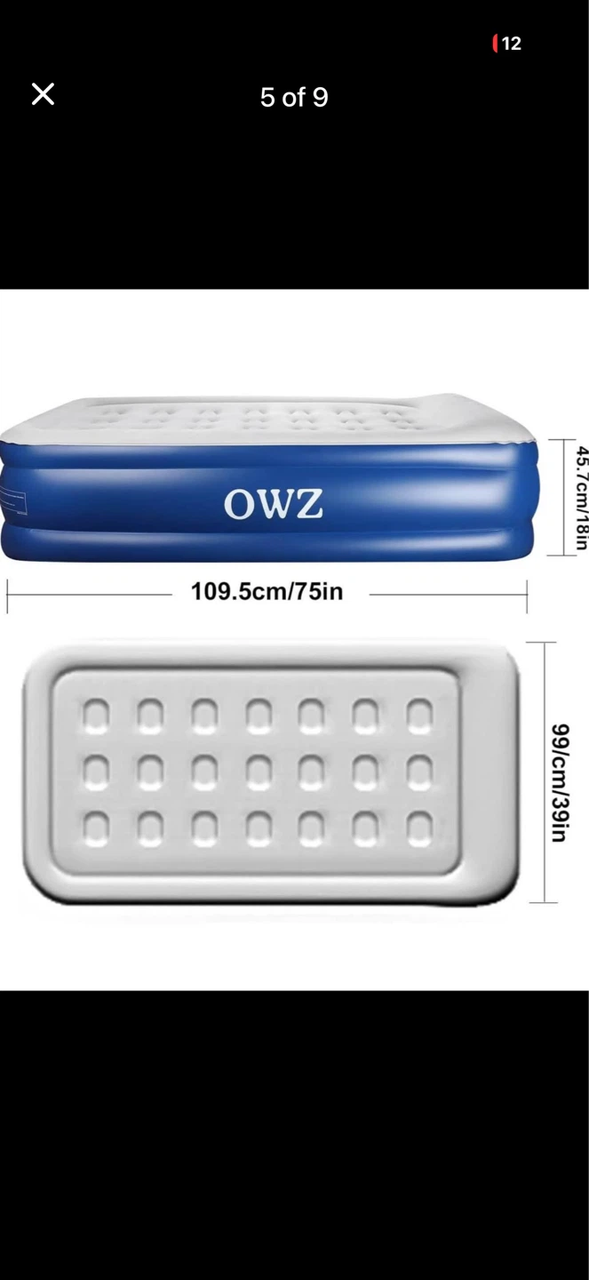 New OWZ Premium Twin Air Mattress with Built-in Pump - photo 3