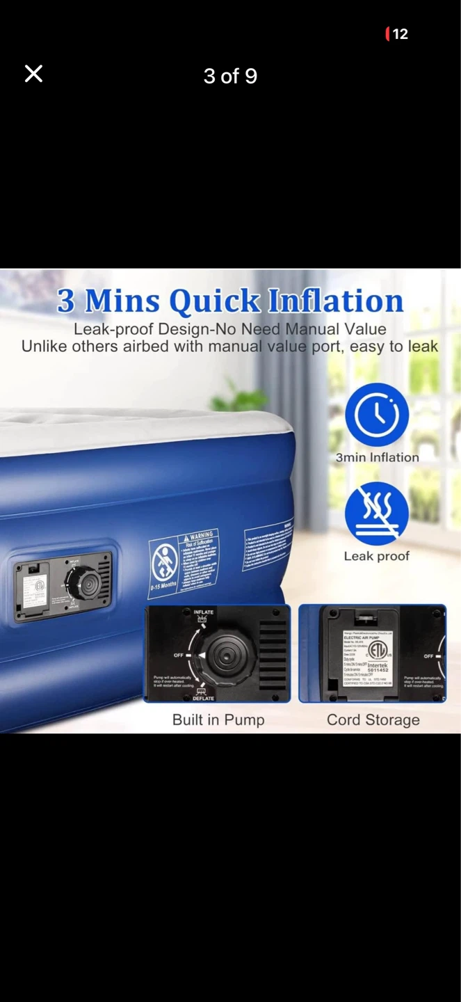 New OWZ Premium Twin Air Mattress with Built-in Pump - photo 5