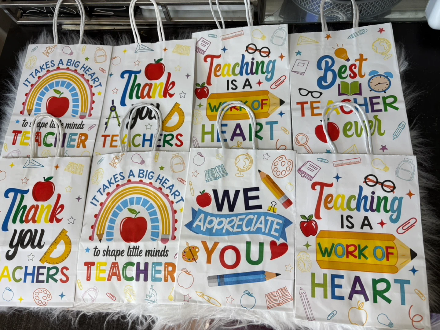 Teacher Appreciation Gift Bags - Pack of 8