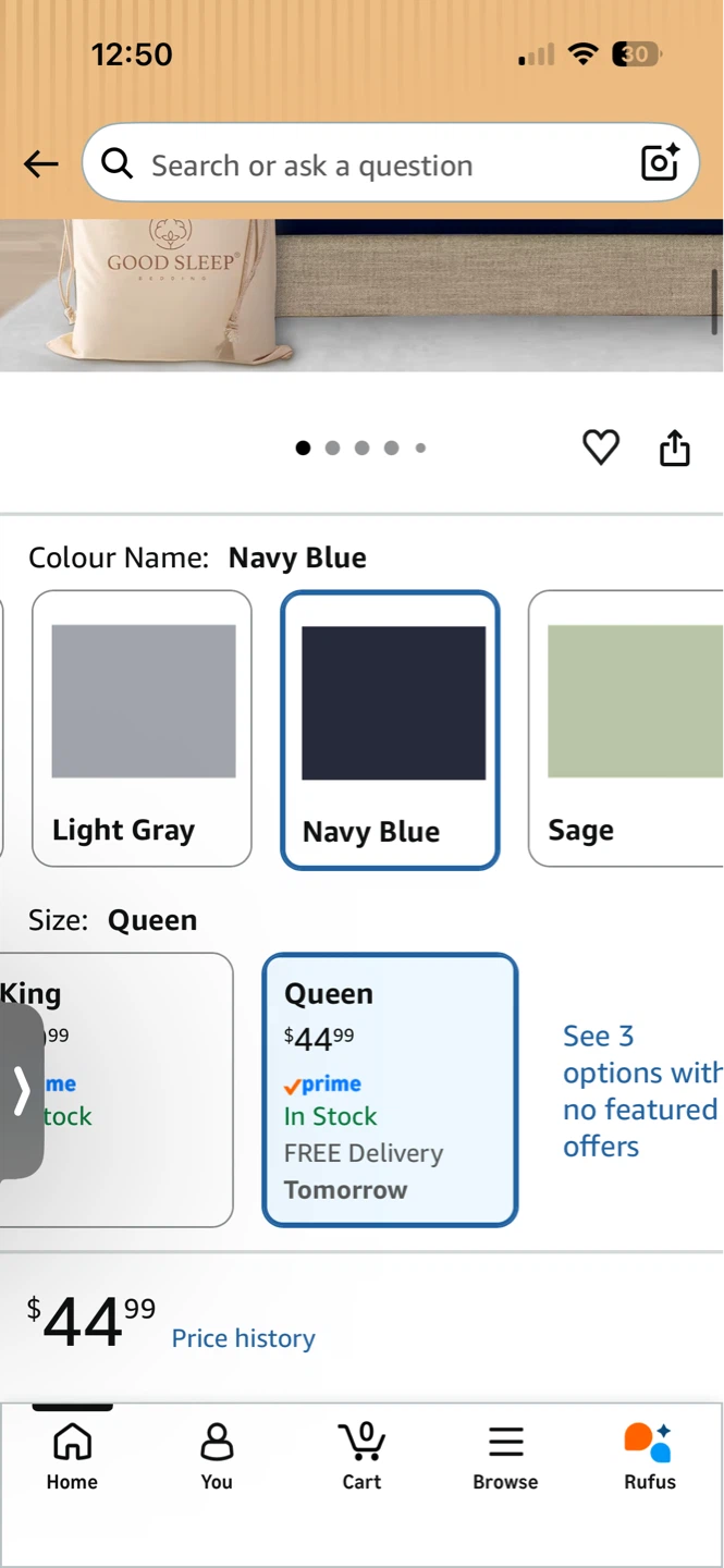 Navy Blue Queen Fitted Sheet + bonus free pillow cases - photo 2