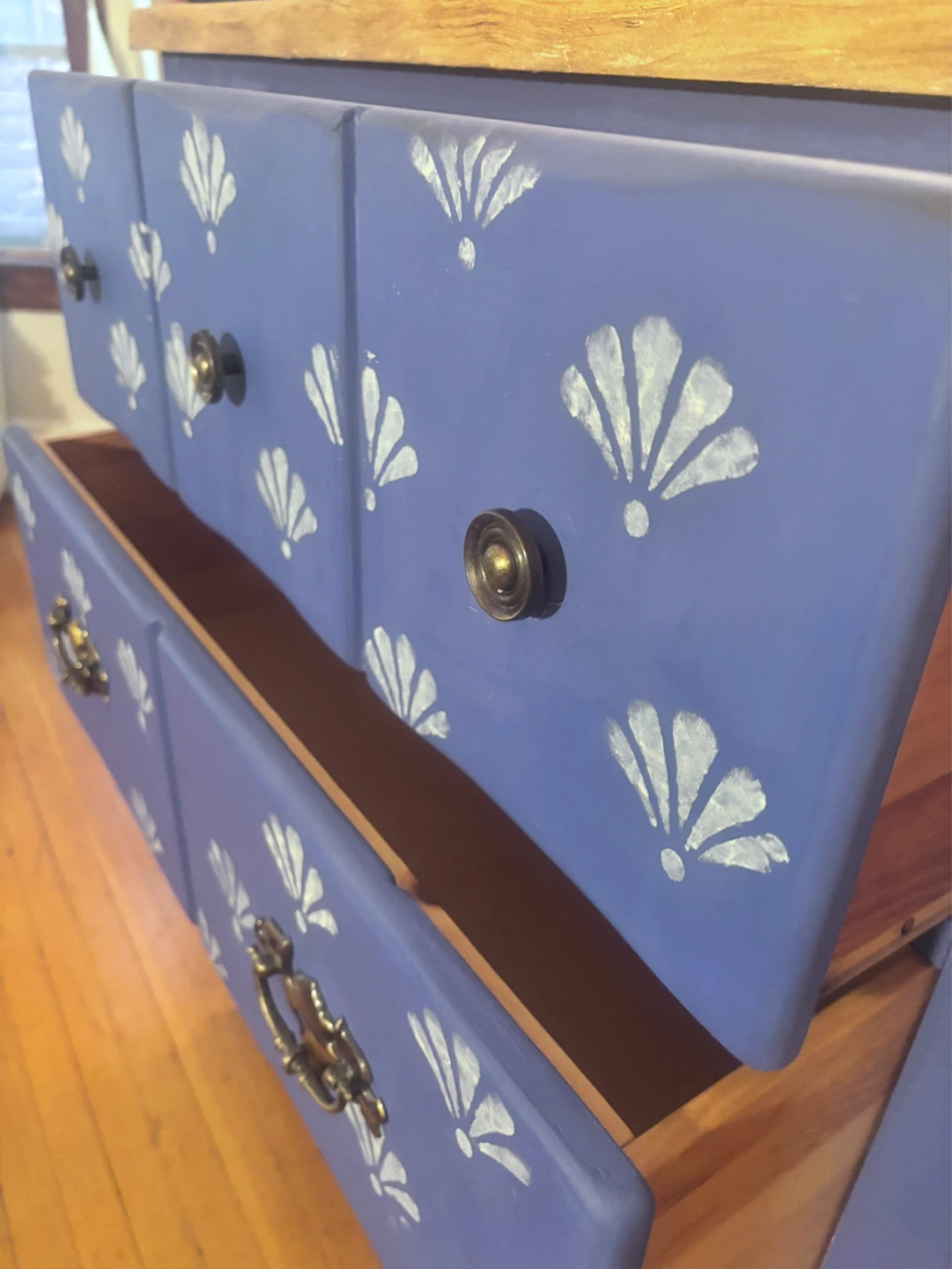 Blue Stenciled Dresser - photo 4