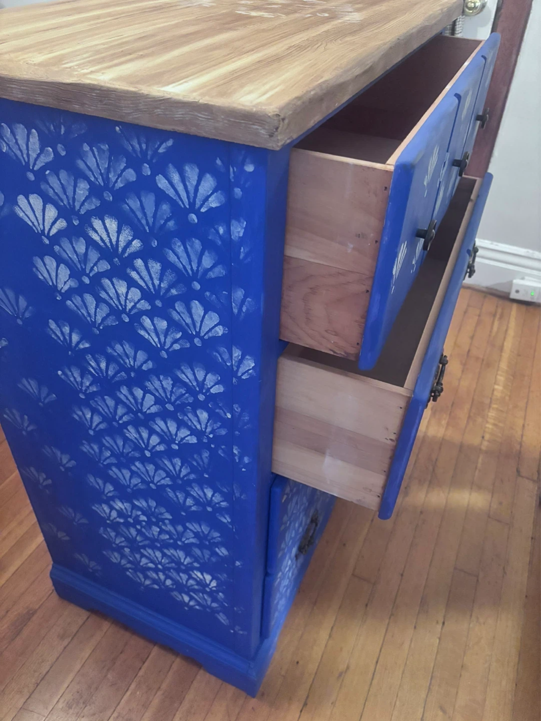 Blue Stenciled Dresser - photo 5