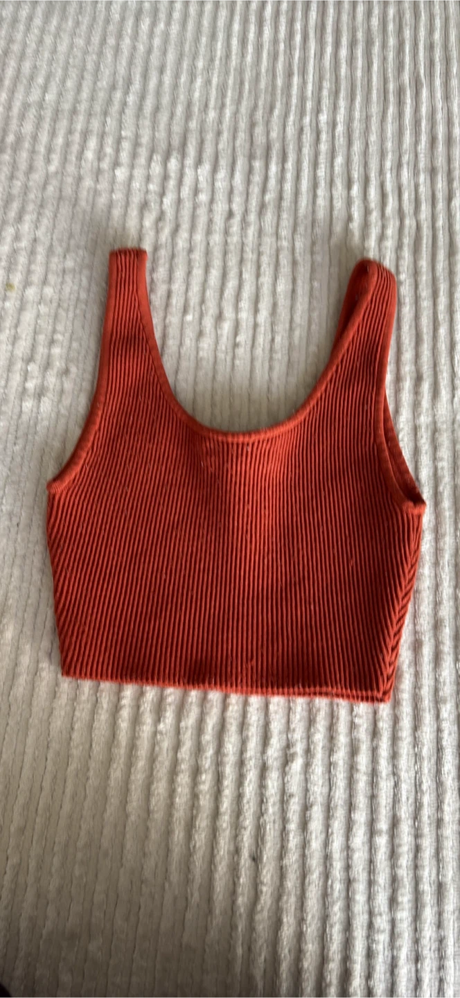 Babaton Orange Ribbed Tank Top XS - photo 2