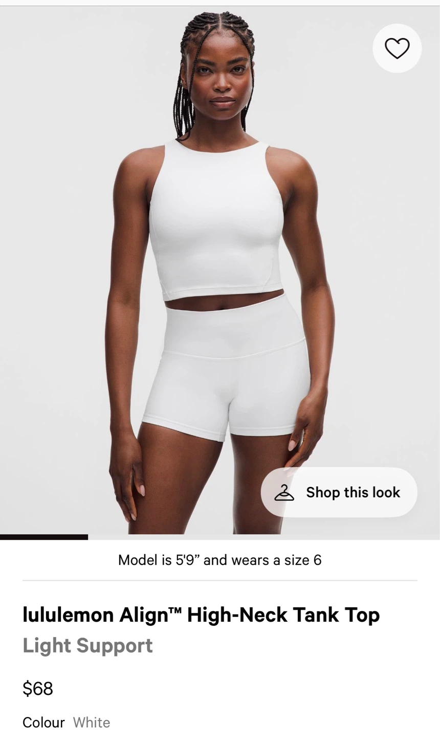 Lululemon Align High-Neck Tank Top - White size 6