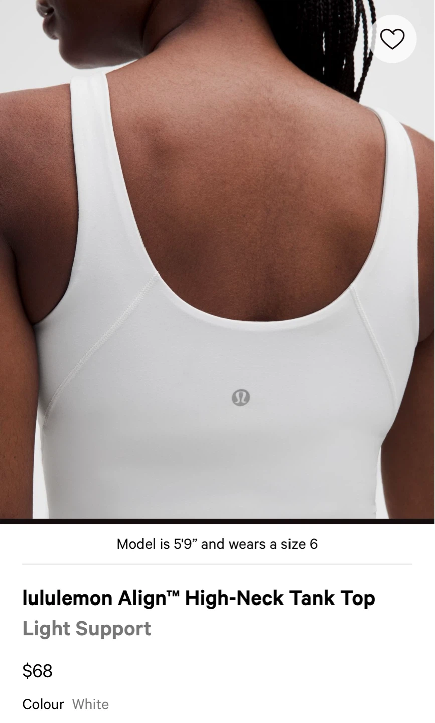 Lululemon Align High-Neck Tank Top - White size 6 - photo 3