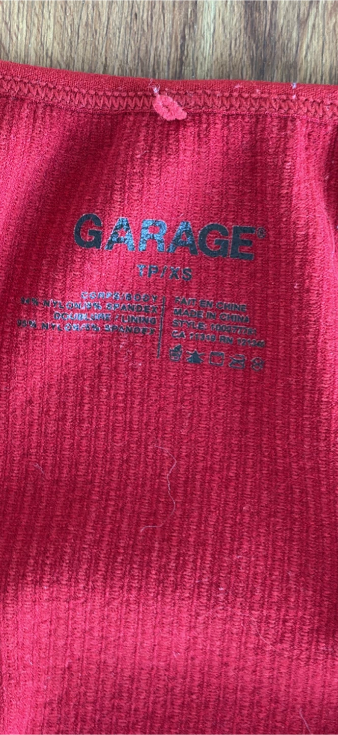 Garage Ribbed Crop Tops - Red & Green - photo 4