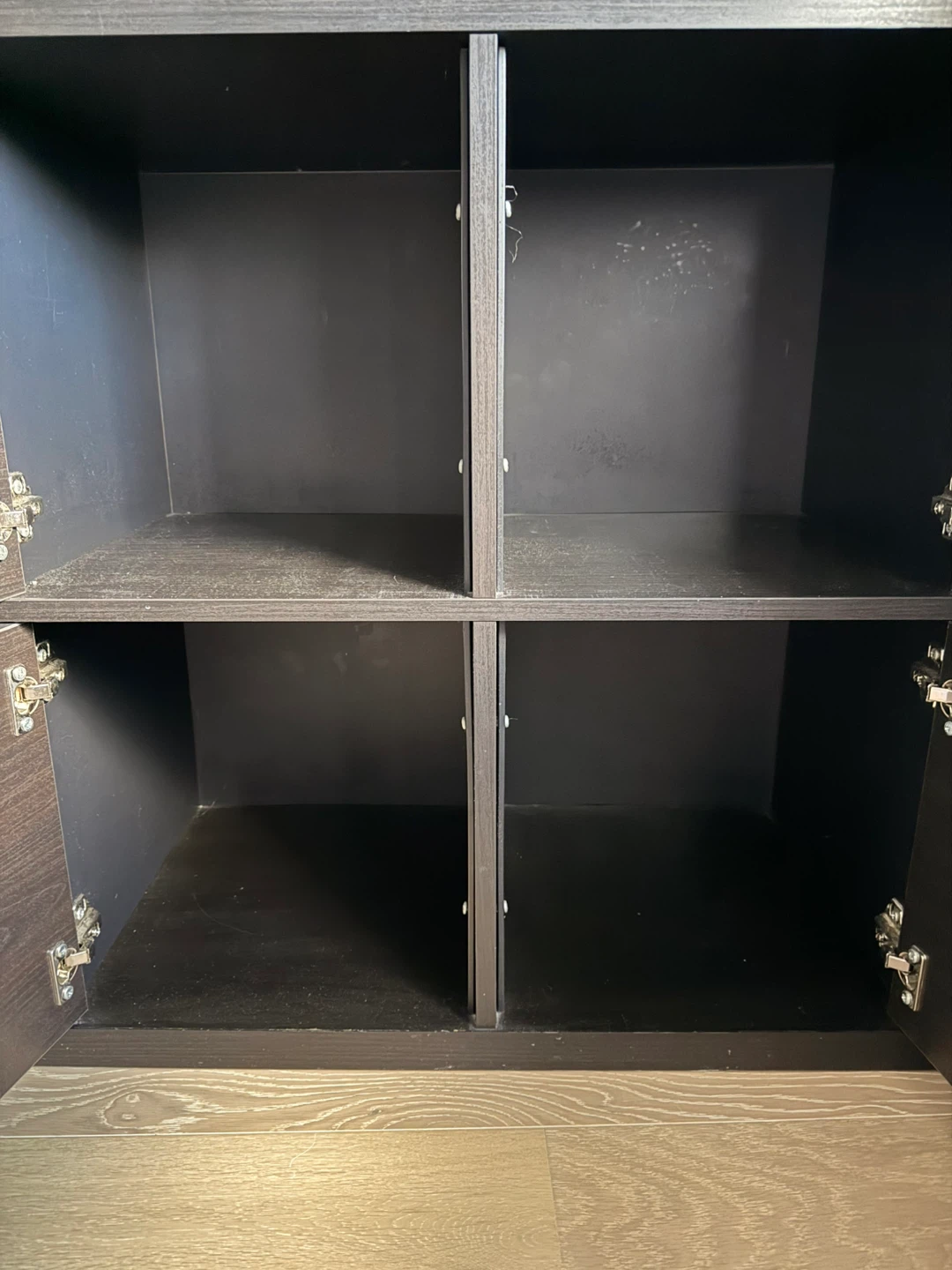 Dark Brown 4-Cube Storage Unit with Doors - photo 3