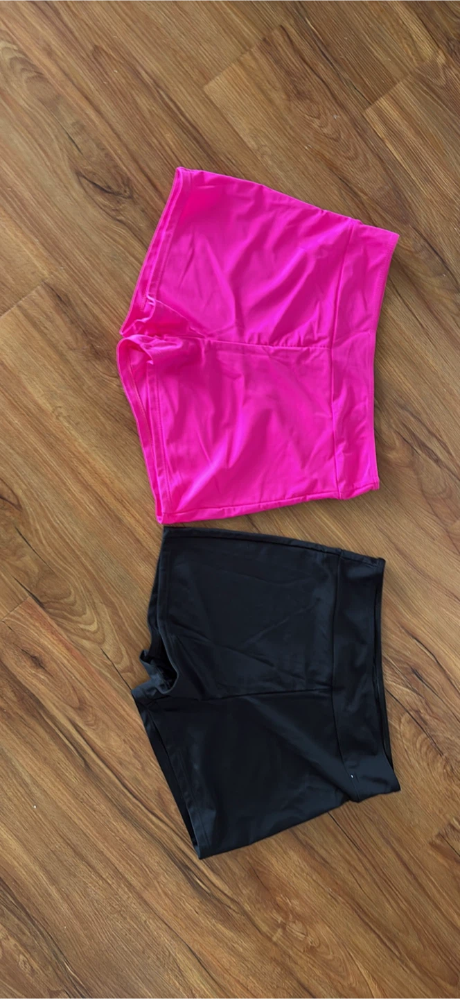 Pair of Athletic Shorts (Hot Pink & Black)