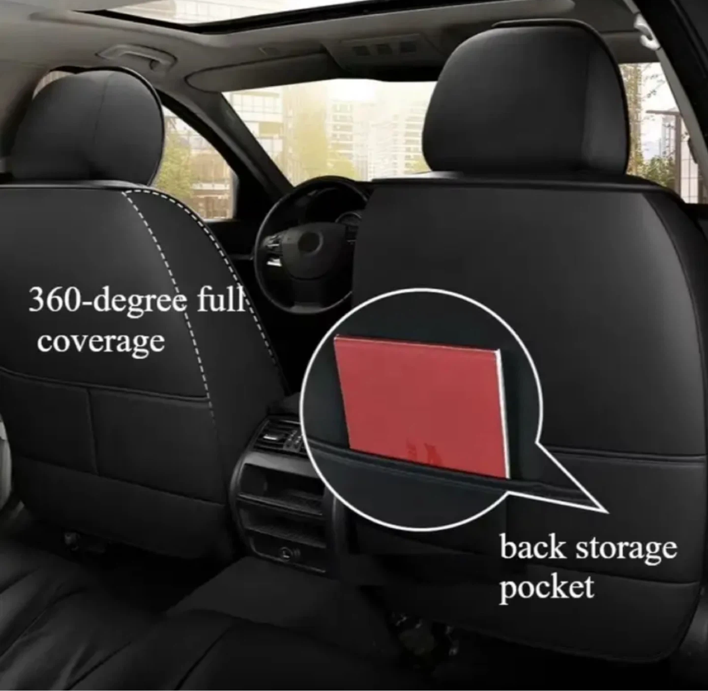 New Full Set Car Seat Covers Black with Red Trim - photo 5