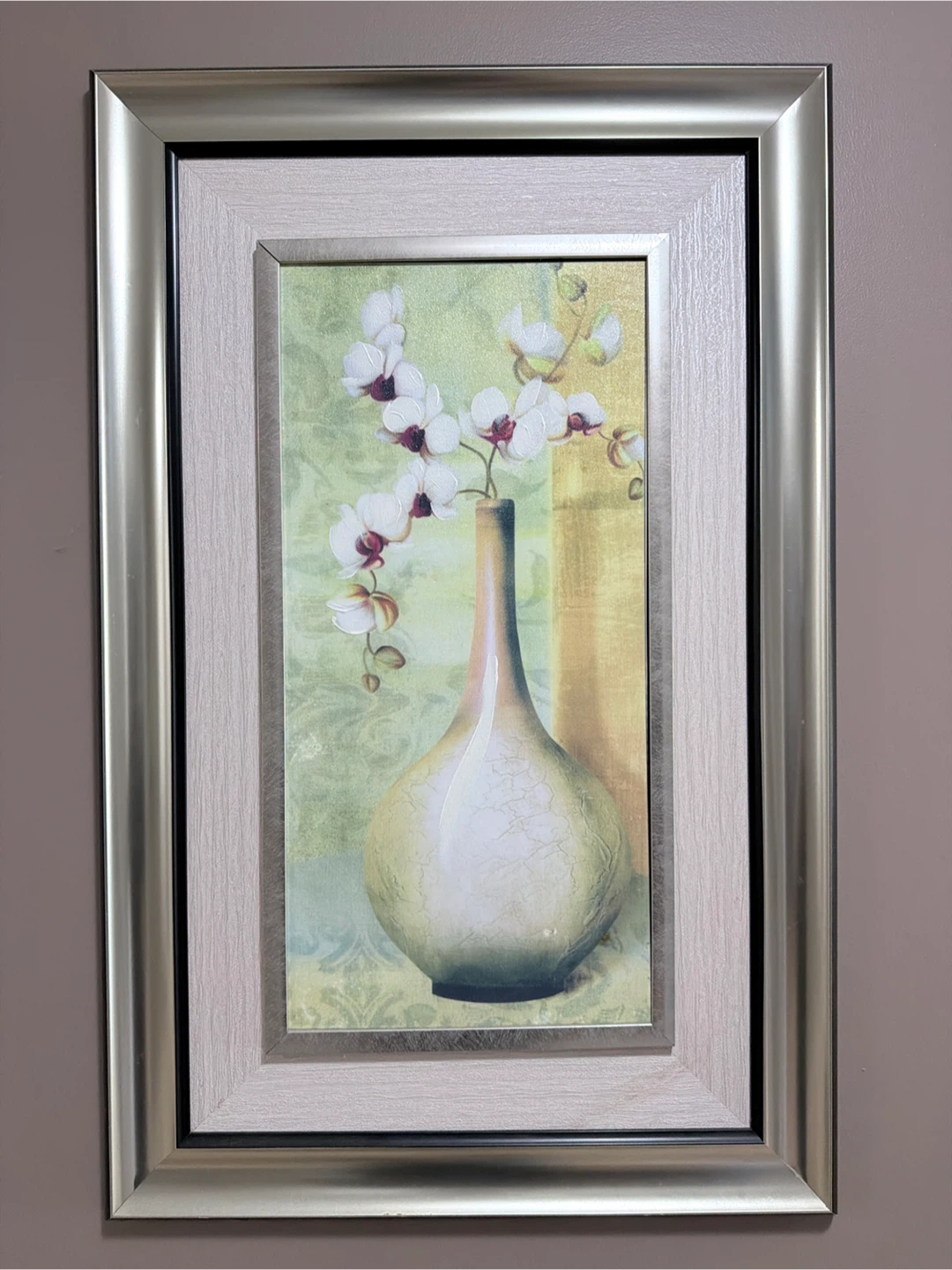 Hand painted Framed Floral Canvas Art