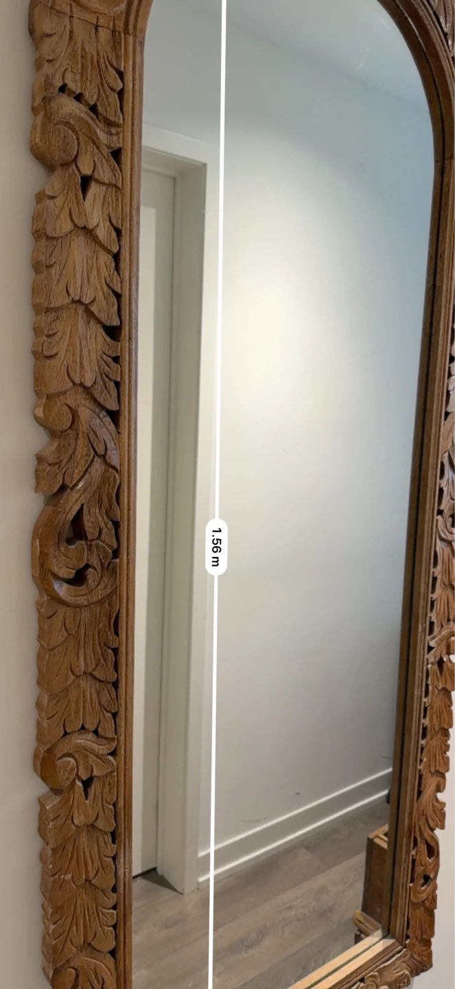 Ornate Carved Wood Mirror - photo 3