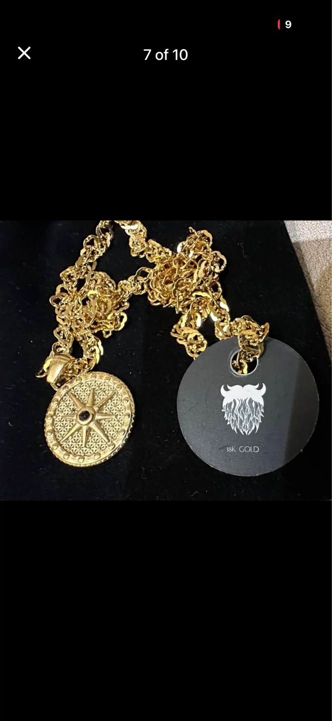 New NYX MAN 14K Gold Plated Compass Pendant Necklace - photo 3