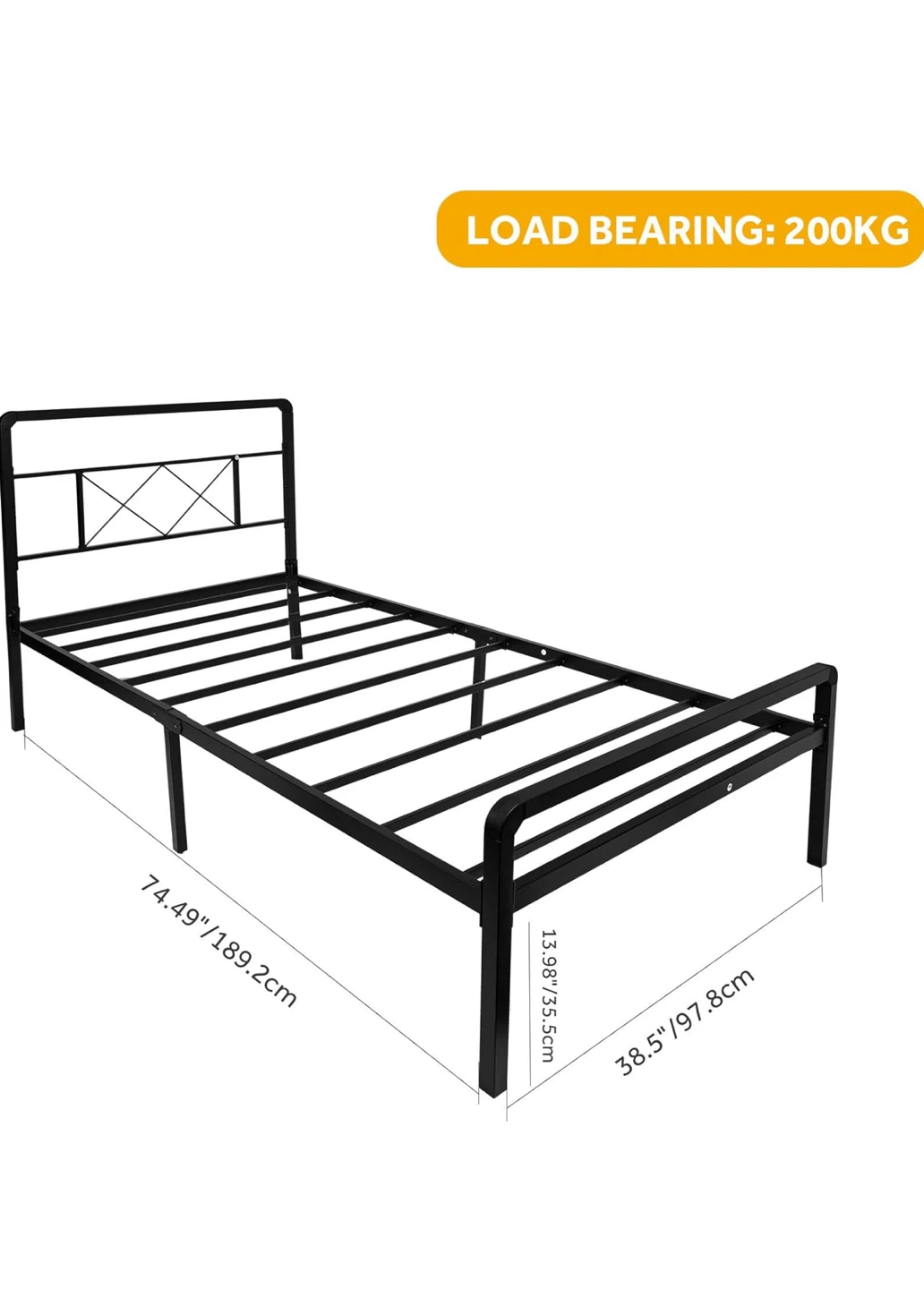 New ENDURAN PRO Twin Bed Frame with Headboard - photo 3