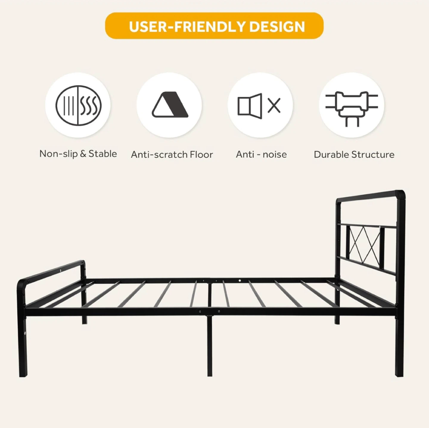 New ENDURAN PRO Twin Bed Frame with Headboard - photo 4