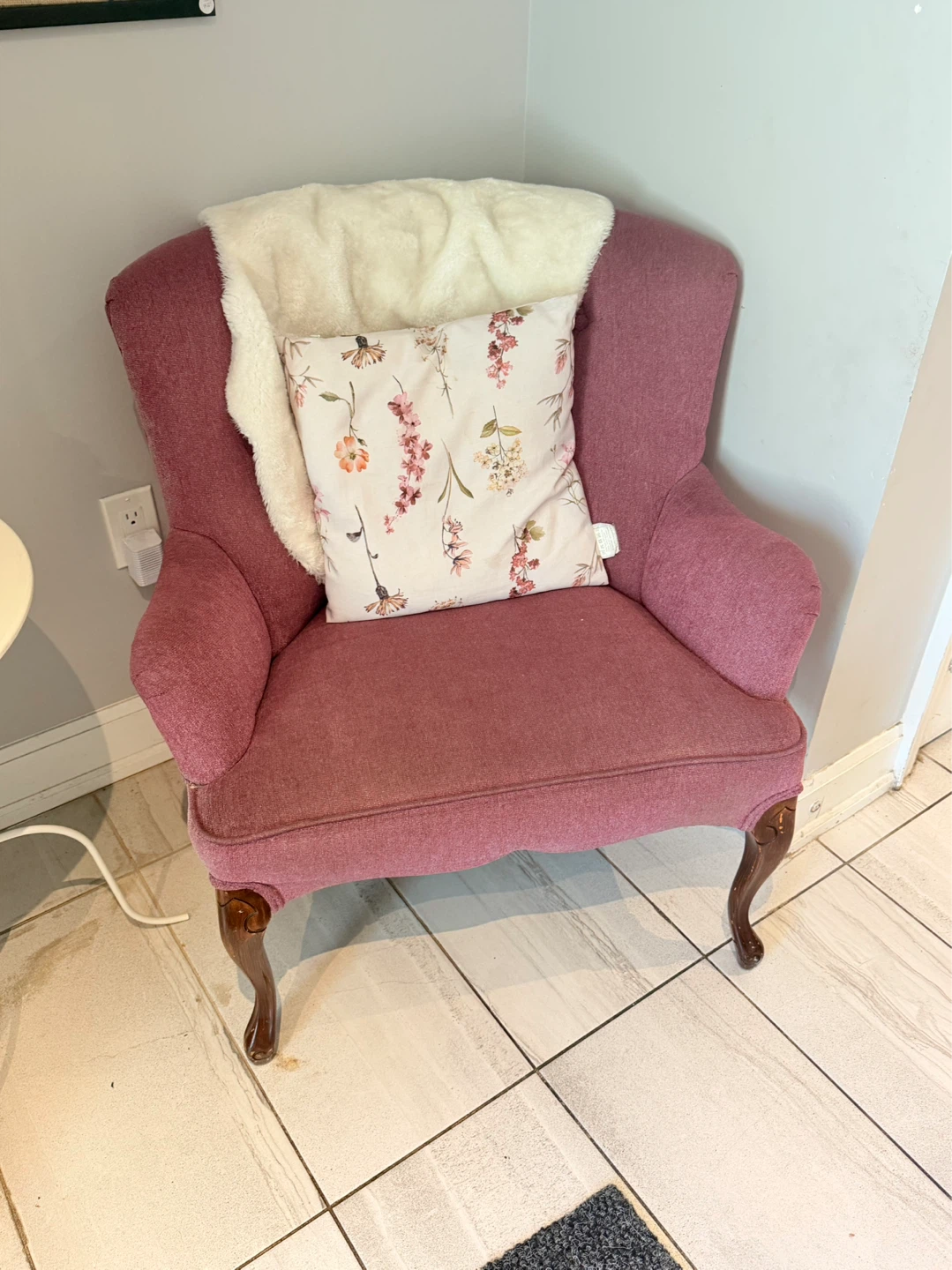 Pink Wingback Accent Chair