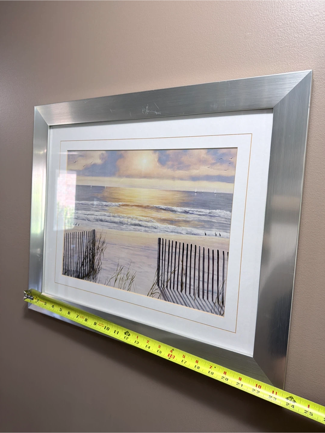 Framed Beach Sunset Artwork - photo 3