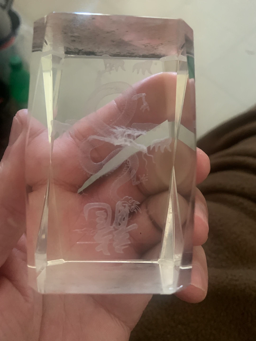 Crystal Dragon Etching Paperweight - photo 3