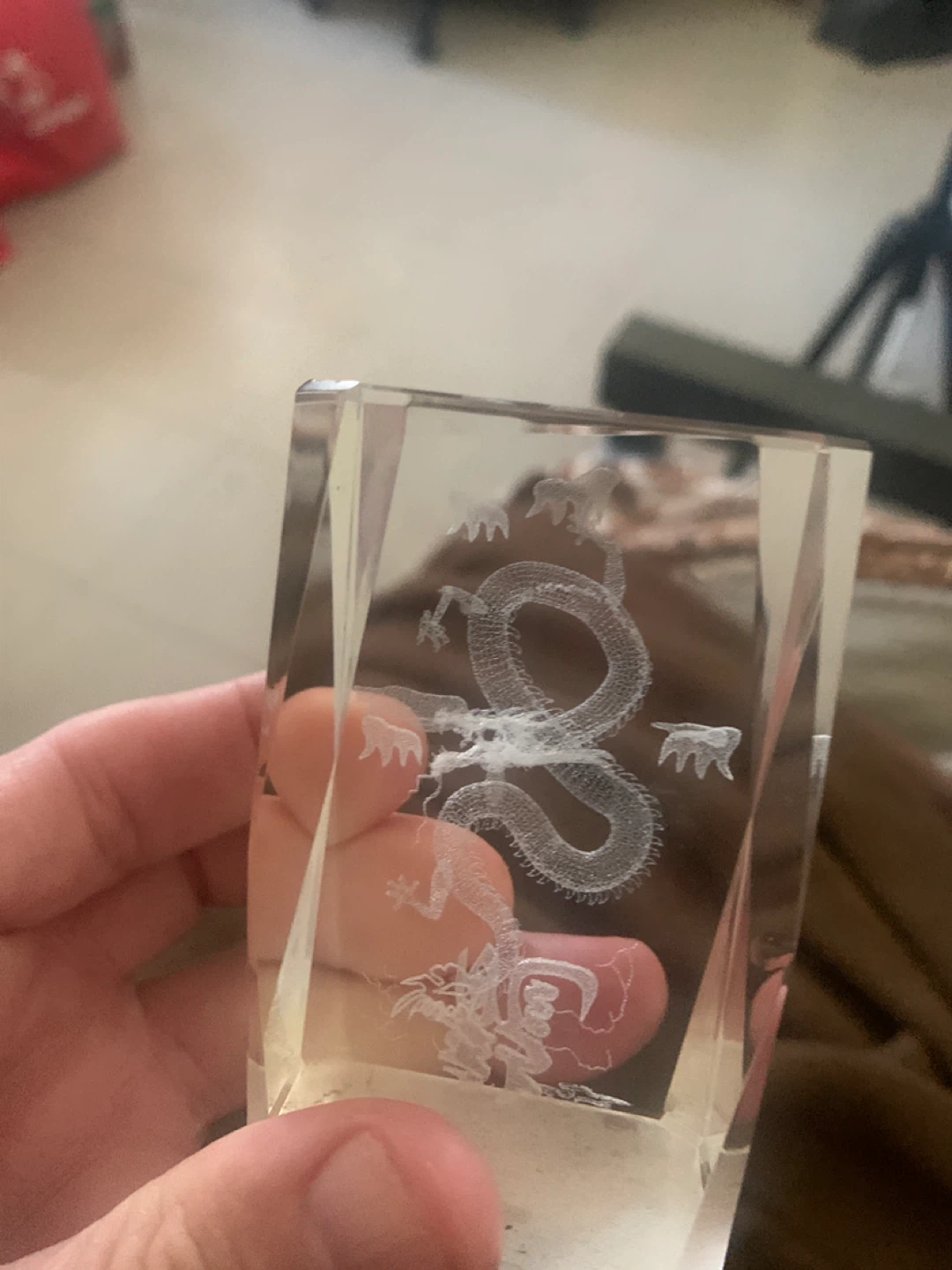 Crystal Dragon Etching Paperweight - photo 4
