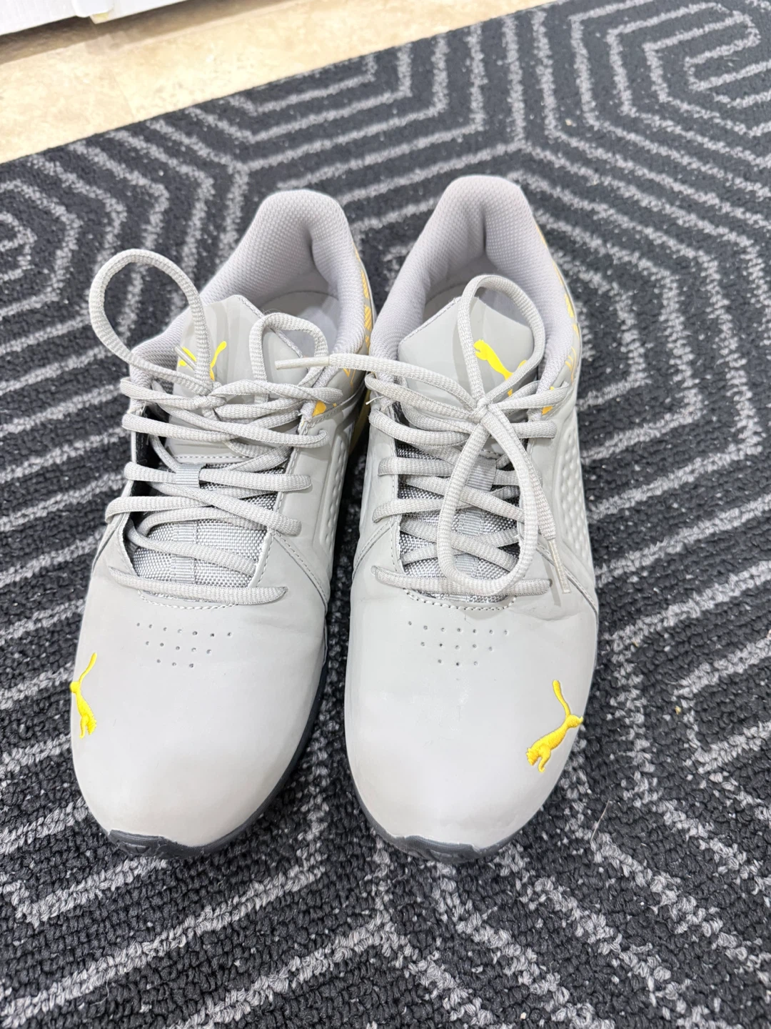 Puma Grey/Yellow Running Shoes Size 9 - photo 2