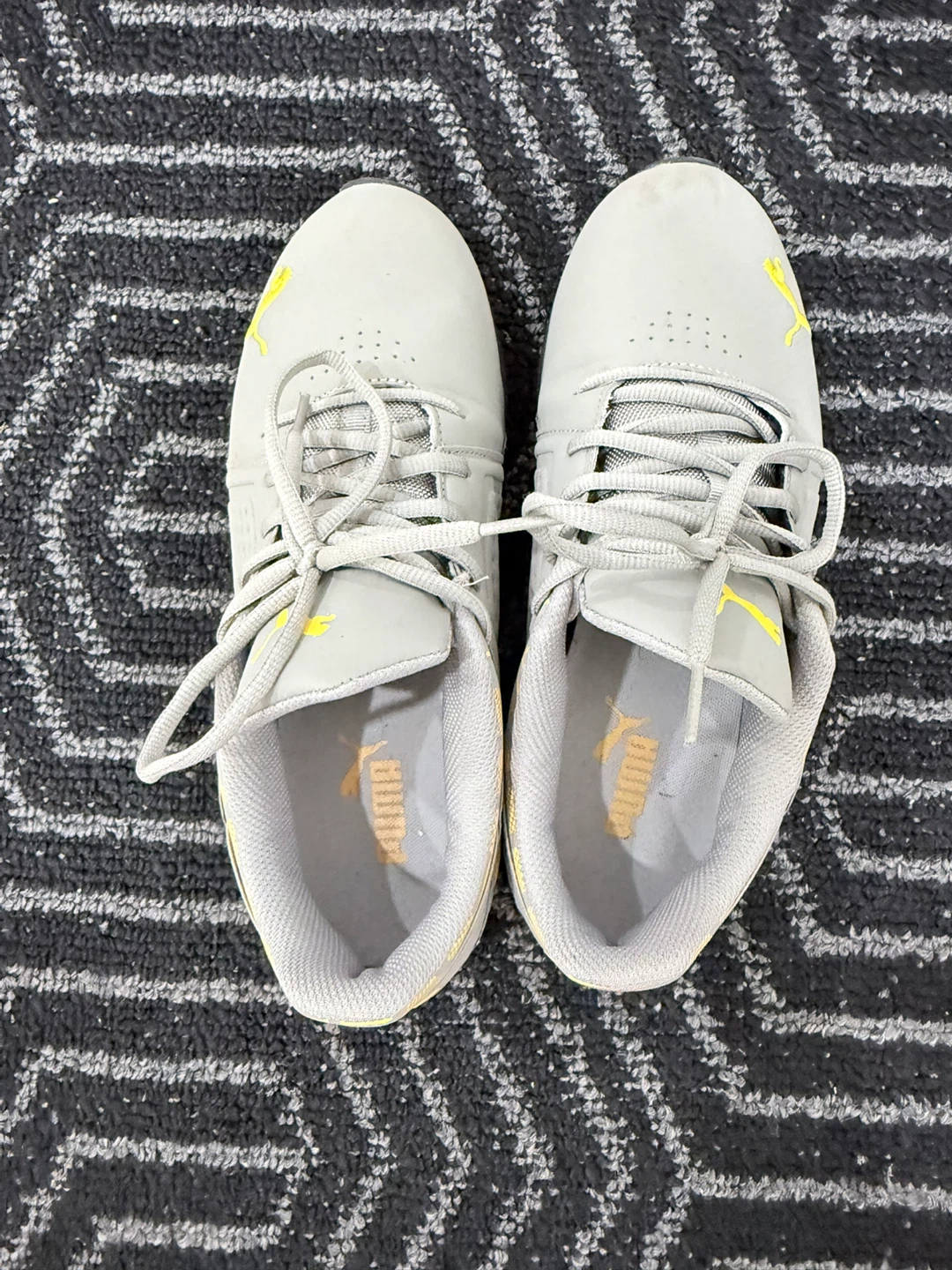 Puma Grey/Yellow Running Shoes Size 9 - photo 3