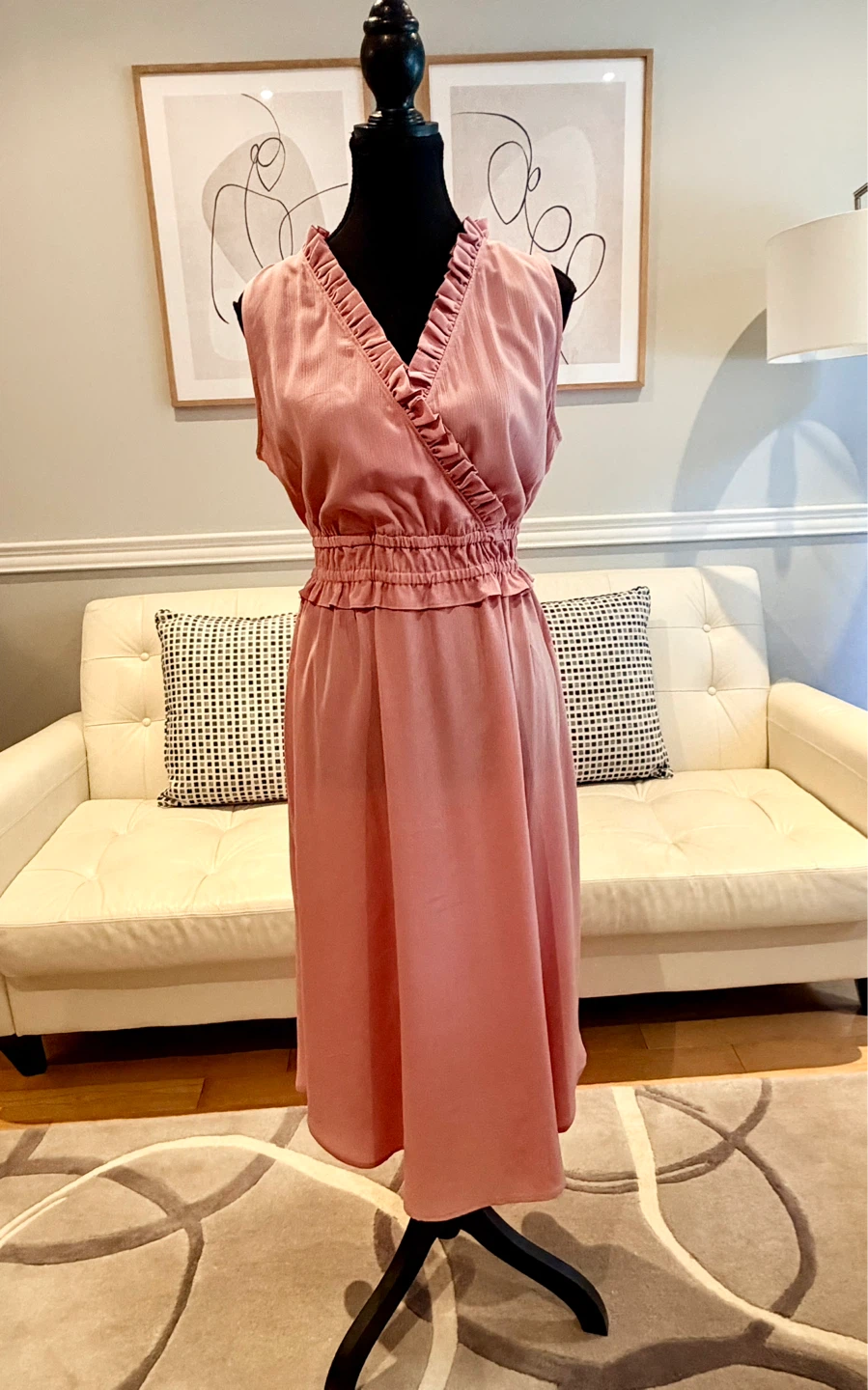 Loft Pink Ruffle Dress